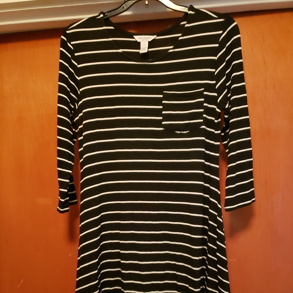 Arizona black and white stripped dress